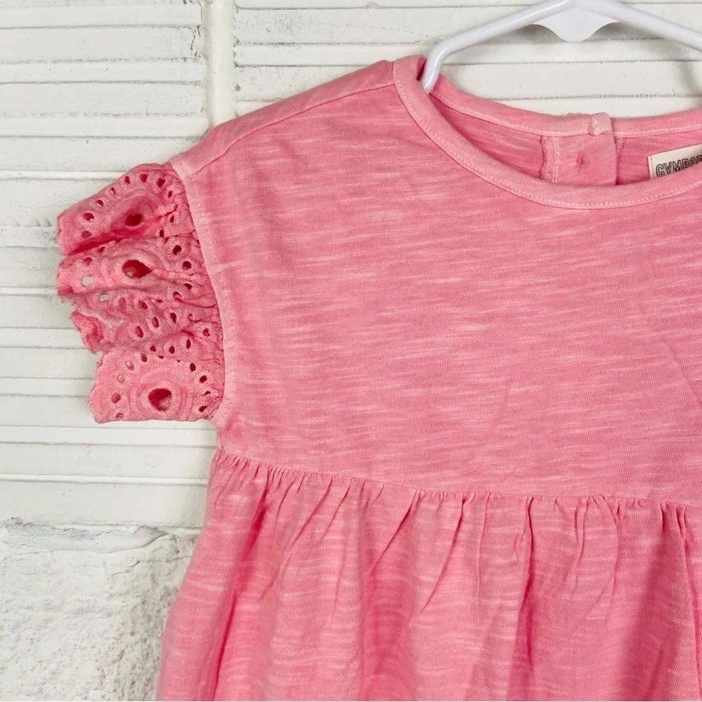 Gymboree Pink Eyelet Sleeve cotton Dress size 18-24 months